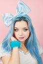 Malvina with the blue hair Royalty Free Stock Photo
