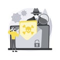 Malware abstract concept vector illustration.