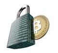 Malware attack concept padlock with money Royalty Free Stock Photo