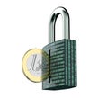 Malware attack concept padlock with money Royalty Free Stock Photo