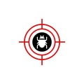 Malware bug in target vector icon