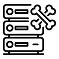 Malware computer icon, outline style