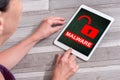 Malware concept on a tablet Royalty Free Stock Photo