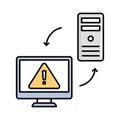 Malware connection Fill color vector icon which can easily modify or edit