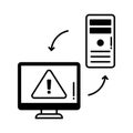 Malware connection half glyph vector icon which can easily modify or edit