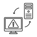 Malware connection Outline vector icon which can easily modify or edit