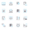 Malware detection linear icons set. Virus, Trojan, Spyware, Malware, Ransomware, Adware, Botnet line vector and concept