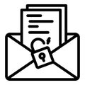 Malware email icon, outline style