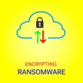 Malware encrypted file on cloud, Ransomware. Royalty Free Stock Photo