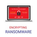 Malware encrypted file in computer, Ransomware.