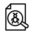 Malware file vector thin line icon