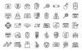 Malware icons set outline vector. Cyber attack Royalty Free Stock Photo