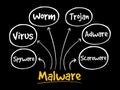 Malware mind map flowchart business concept
