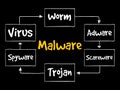 Malware mind map flowchart business concept