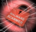 Malware Scammer Security Shield Safety 3d Rendering Royalty Free Stock Photo