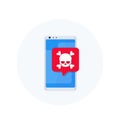 Malware, spam, fraud, online scam icon