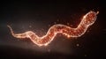 Malware Worm Navigating Through Digital Network Mesh With Glowing Neon Visualization Highlighting Danger in Royalty Free Stock Photo