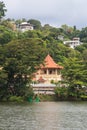 Malwatta temple from across the lake - Kandy - Sri Lanka Royalty Free Stock Photo