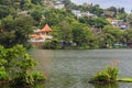 Malwatta temple from across the lake - Kandy - Sri Lanka Royalty Free Stock Photo