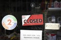 Shop Closed with COVID-19 Safety Sign Royalty Free Stock Photo