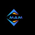 MAM abstract technology logo design on Black background. MAM creative initials letter logo concept