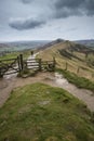 Mam Tor Autumn landscape in morning in Peak District