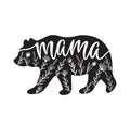 Mama bear funny quote decorated with flowers.