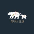 Mama bear nursery vector image, baby art, nursery design Royalty Free Stock Photo