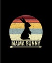 Mama Bunny Retro vintage Style Mothers day T-shirt Design