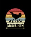 Mama Hen Retro vintage Style Mothers day T-shirt Design Royalty Free Stock Photo