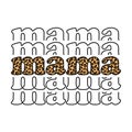 Mama leopard stacked on the white background. Isolated illustration