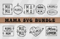 Mama svg vector design bundle, mom typography graphics Royalty Free Stock Photo