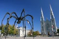 Maman by Louise Bourgeois and the Notre Dame Cathe Royalty Free Stock Photo