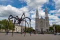 He Maman Statue and Notre-Dame Cathedral Basilica in Ottawa, Canada