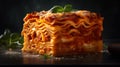 Mamas Homemade Lasagne Delicious Italian Comfort Food - food photography. Generative AI