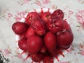 Mamiew Pomerac, Malay Apple Syzygium Malaccense isolated. Jambu jamaika in plate.