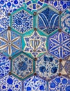 Mamluk era glazed ceramic tiles decorated with floral ornamentations