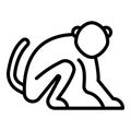 Mammal gibbon icon, outline style