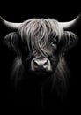 Brown nature scotland hairy animal horn bull cow highland mammal cattle portrait scottish Royalty Free Stock Photo