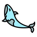 Mammal whale icon vector flat