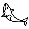 Mammal whale icon, outline style