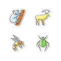 Mammals and insects printable patches