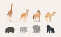 Mammals vector illustration in flat style