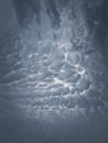 Mammatocumulus or Mammatus clouds formations. Abstract background of wonderful storm cloudscape. Dreamlike sky texture, celestial Royalty Free Stock Photo