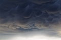Mammatus clouds blur abstract nature patterns in sky