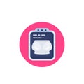 Mammogram icon on white, vector