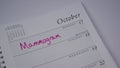 Mammogram Marked on a Calendar Royalty Free Stock Photo