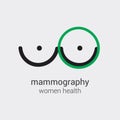 Mammography logo will prevent appearance of breast cancer in early stages. Medical vector design. Use as icon banner