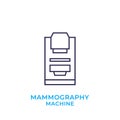 Mammography machine icon, linear Royalty Free Stock Photo