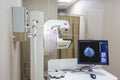 Mammography test at the hospital. Medical equipment. Mammography breast screening device in hospital laboratory. Health care,